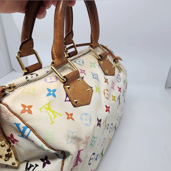 SOLD. Louis Vuitton White Murakami Speedy 30 - Picture 14 of 14